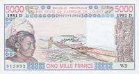 p407Dc from West African States: 5000 Francs from 1981